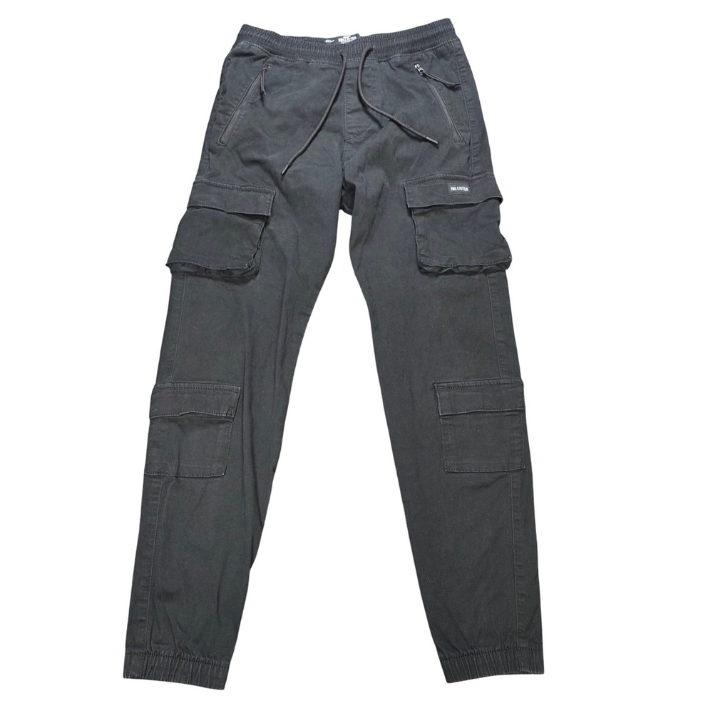 Hollister Advanced Stretch Cargo Jogger Pants Women's Size XS Black Multi Pocket